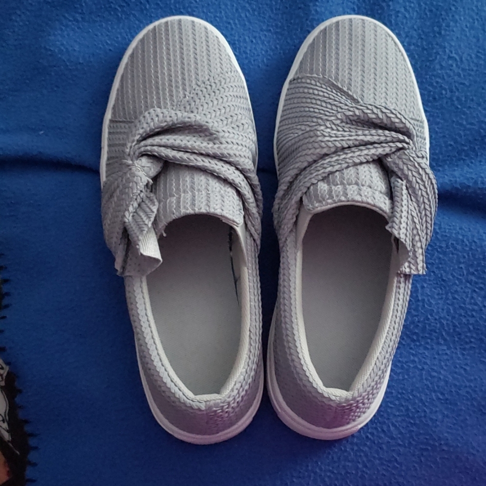 Gray slip on sneaker